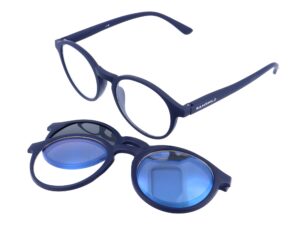3-in-1 Reading Glasses – with Magnetic Clip - Sunglasses & Blue Light Filter - Gamswild Blue